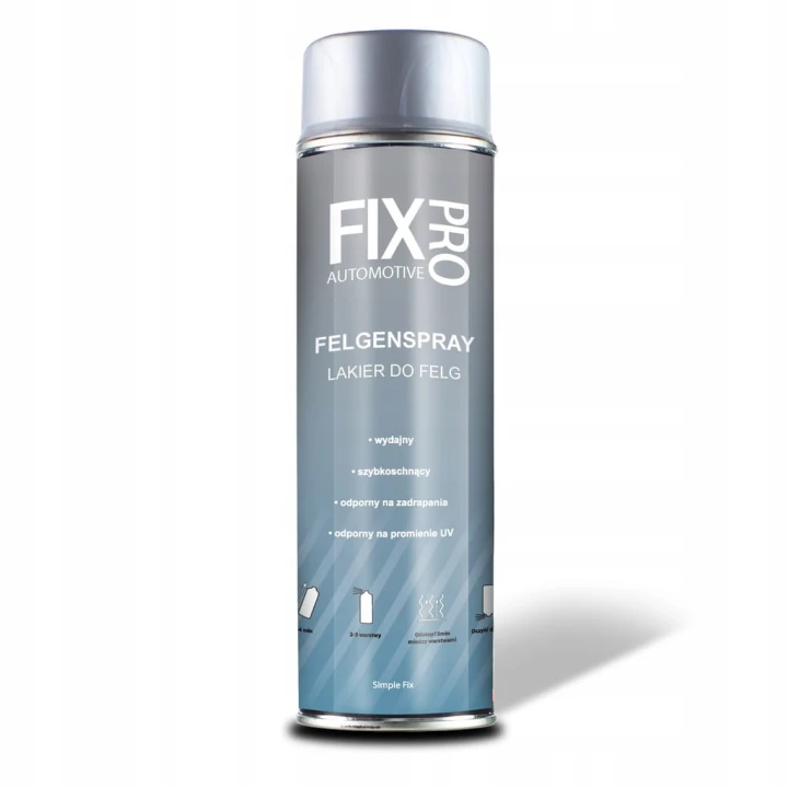 FixPro LAKIER DO FELG SREBRNY PROFESJONALNY SPRAY 500ml