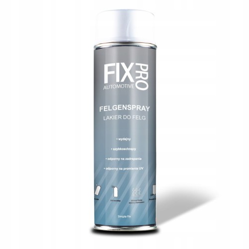 FixPro LAKIER DO FELG BIAŁA PROFESJONALNY SPRAY 500ml