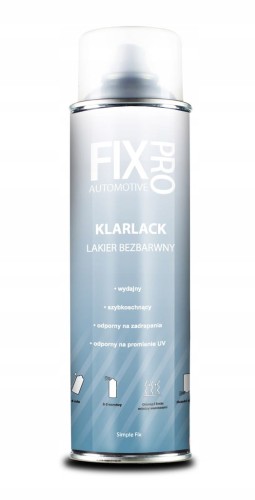 FixPro LAKIER BEZBARWNY WYSOKI POŁYSK PROFESJONALNY SPRAY 500ml