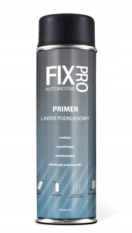 FixPro LAKIER PODKŁADOWY CZARNY PROFESJONALNY SPRAY 500ml