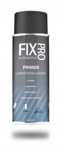 FixPro LAKIER PODKŁAD AKRYLOWY WYPEŁNIAJĄCY CIEMNY SZARY SPRAY 400ml