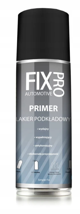 FixPro LAKIER PODKŁAD AKRYLOWY WYPEŁNIAJĄCY CIEMNY SZARY SPRAY 200ml