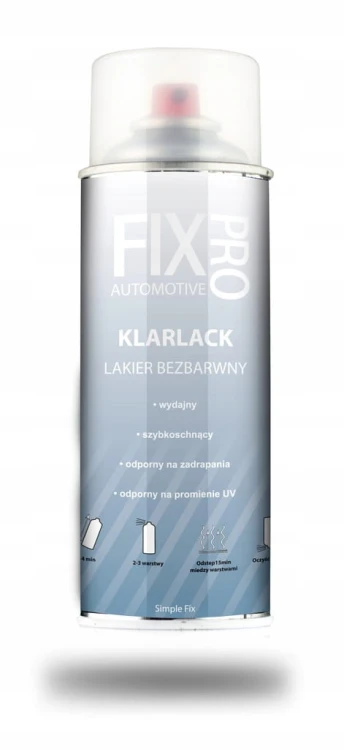 FixPro LAKIER BEZBARWNY WYSOKI POŁYSK PROFESJONALNY SPRAY 400ml
