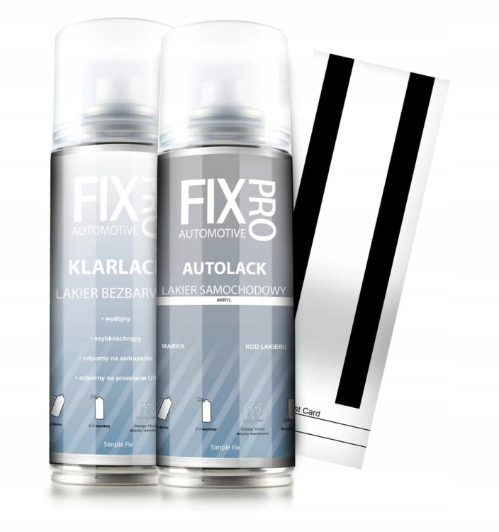FixPro LAKIER SAMOCHODOWY SPRAY BEZBARWNY KAŻDY KOLOR WSZYSTKIE MARKI 2x200