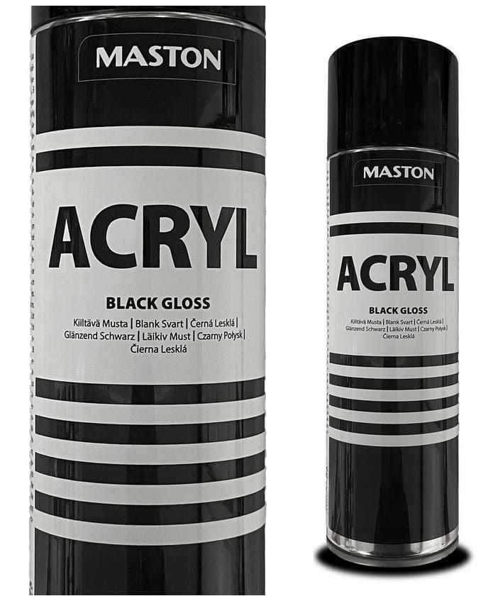 MASTON LAKIER W SPRAYU CZARNY POŁYSK 500ML