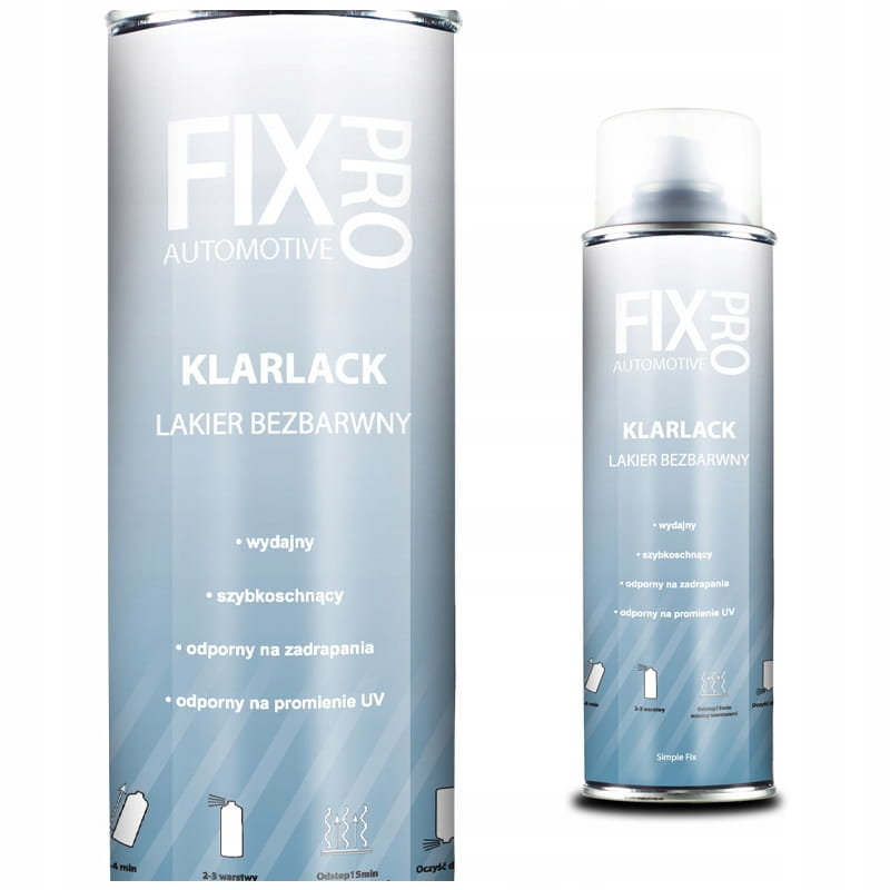 FixPro LAKIER BEZBARWNY WYSOKI POŁYSK PROFESJONALNY SPRAY 500ml