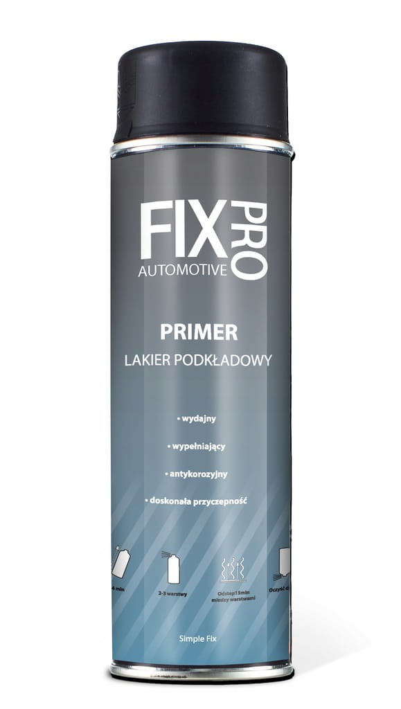FixPro LAKIER PODKŁADOWY CZARNY PROFESJONALNY SPRAY 500ml
