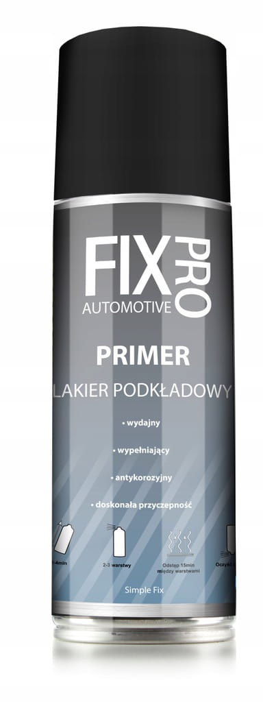 FixPro LAKIER PODKŁAD AKRYLOWY WYPEŁNIAJĄCY CIEMNY SZARY SPRAY 200ml