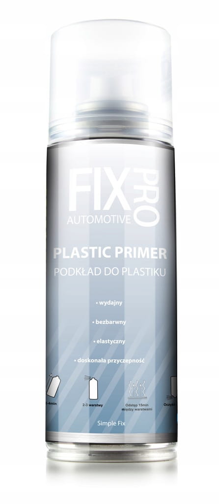 FixPro LAKIER PODKŁAD DO PLASTIKU PLASTIC PRIMER PROFESJONALNY SPRAY 200ml
