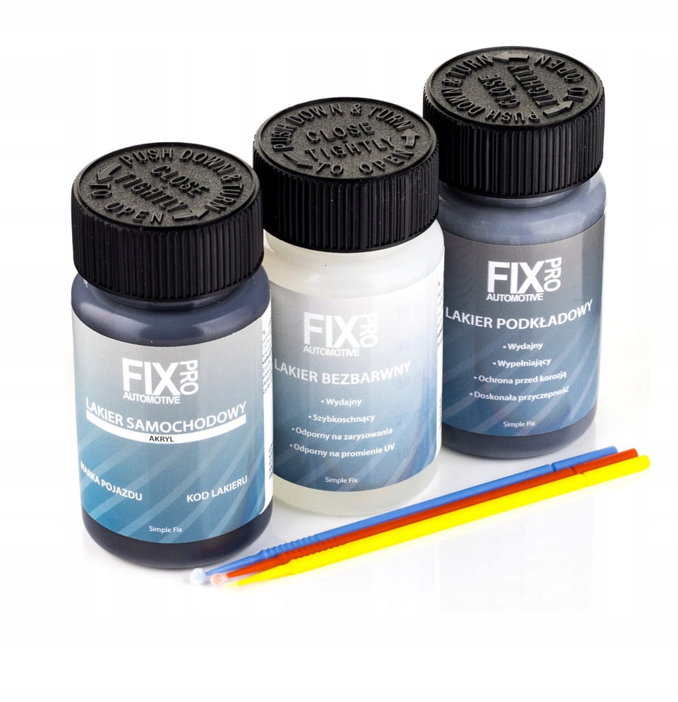 FixPro LAKIER SAMOCHODOWY KAŻDY KOLOR + PODKŁAD + BEZBARWNY 50ml
